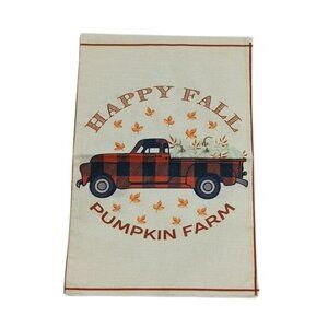 Happy Fall Pumpkin Farm Garden Flag Plaid Truck Autumn Outdoor Yard Decor